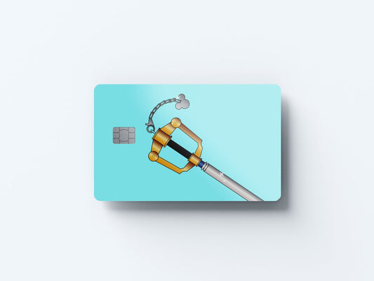 Watercolor keyblade design | credit card sticker | small chip | credit card skin for nursery and home wall decor.