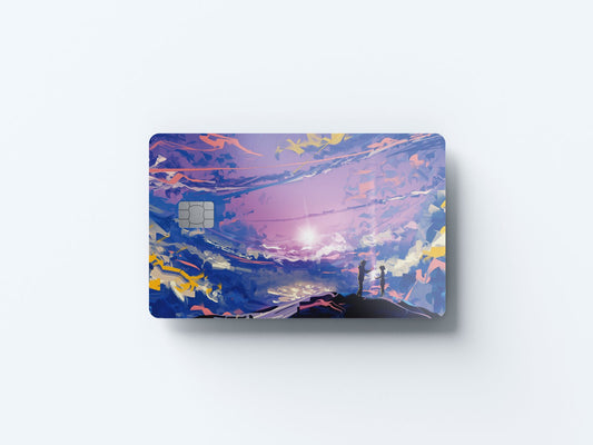 Watercolor kimi no nawa design | credit card sticker | small chip | credit card skin for nursery and home wall decor.