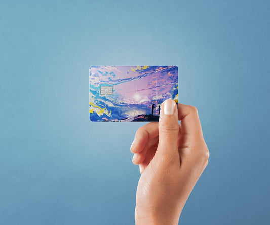 Watercolor kimi no nawa design | credit card sticker | small chip | credit card skin for nursery and home wall decor.