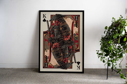king samurai of deck card Asian Style Poster | Wall Art for Home & Office | High-Quality Print - High-Quality Visual Display