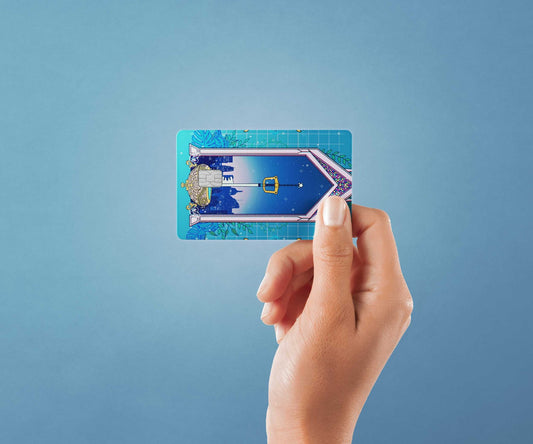 Watercolor kingdom lofi design | credit card sticker | small chip | credit card skin for nursery and home wall decor.