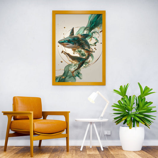 kintsugi art shark Asian Style Poster | Wall Art for Home & Office | High-Quality Print - High-Quality Visual Display