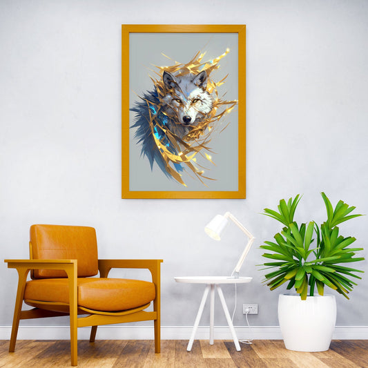 kintsugi art wolf face Asian Style Poster | Wall Art for Home & Office | High-Quality Print - High-Quality Visual Display