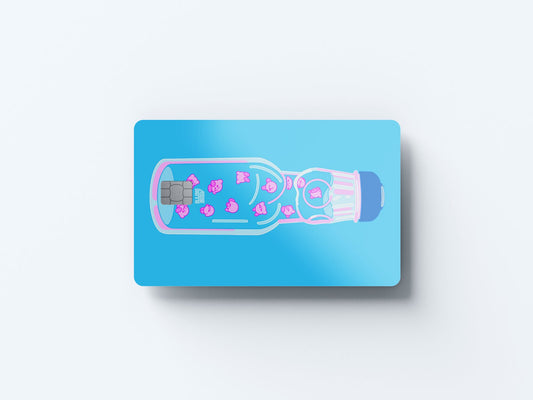 Watercolor kirboba design | credit card sticker | small chip | credit card skin for nursery and home wall decor.