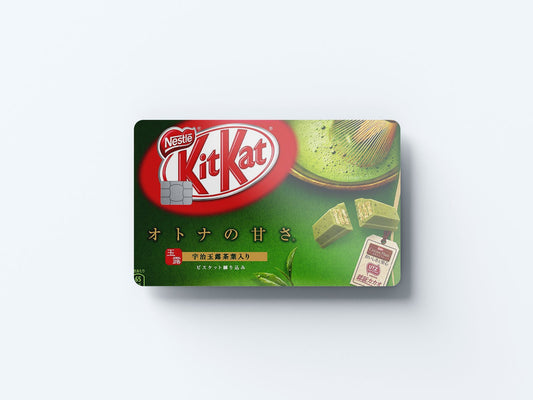 Watercolor kit kat matcha design | credit card sticker | small chip | credit card skin for nursery and home wall decor.