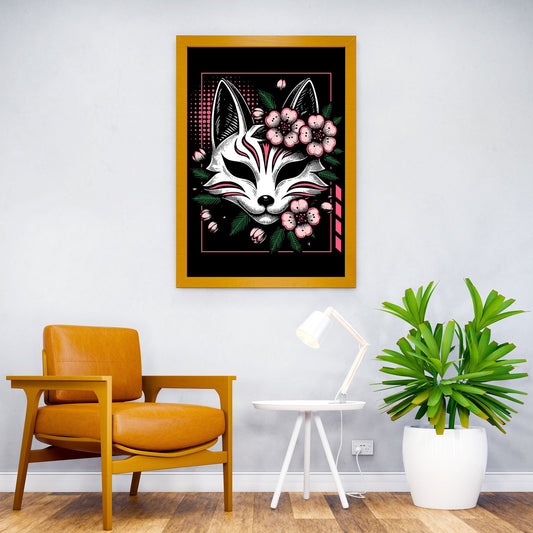 kitsune sakura pop art Asian Style Poster | Wall Art for Home & Office | High-Quality Print - High-Quality Visual Display