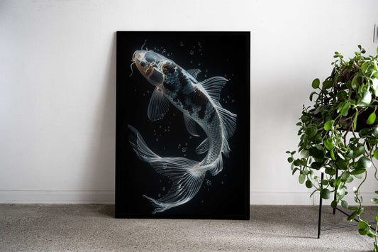 koi fish Jin Li Asian Style Poster | Wall Art for Home & Office | High-Quality Print - High-Quality Visual Display