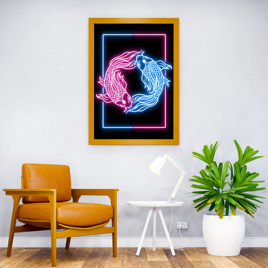 koi fish neon Asian Style Poster | Wall Art for Home & Office | High-Quality Print - High-Quality Visual Display