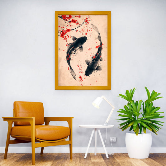 koi fish water color Asian Style Poster | Wall Art for Home & Office | High-Quality Print - High-Quality Visual Display