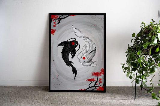koi japan Asian Style Poster | Wall Art for Home & Office | High-Quality Print - High-Quality Visual Display