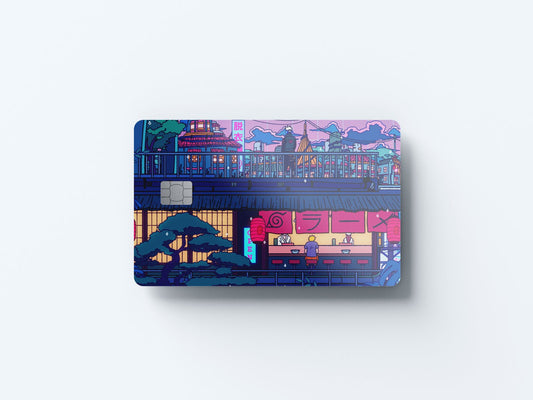 Watercolor konohagakure design | credit card sticker | small chip | credit card skin for nursery and home wall decor.