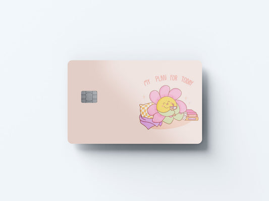 Watercolor lazy day design | credit card sticker | small chip | credit card skin for nursery and home wall decor.