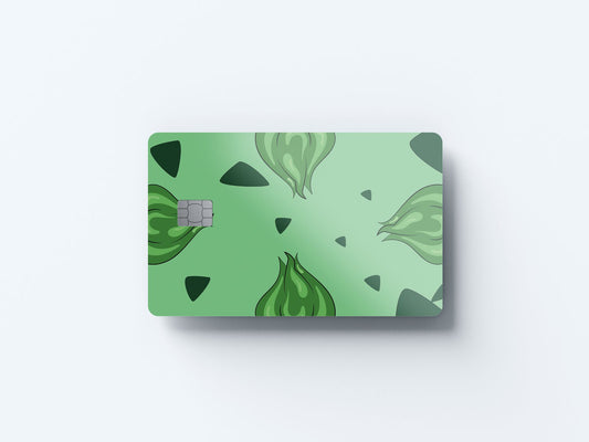 Watercolor leaf dino design | credit card sticker | small chip | credit card skin for nursery and home wall decor.
