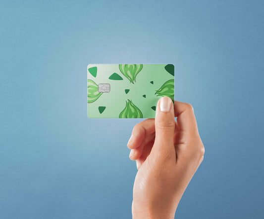 Watercolor leaf dino design | credit card sticker | small chip | credit card skin for nursery and home wall decor.