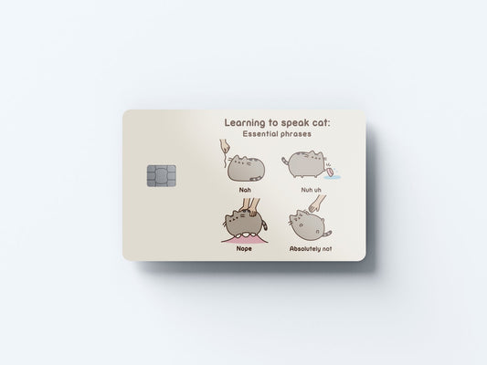 Watercolor learning to speak cat design | credit card sticker | small chip | credit card skin for nursery and home wall decor.