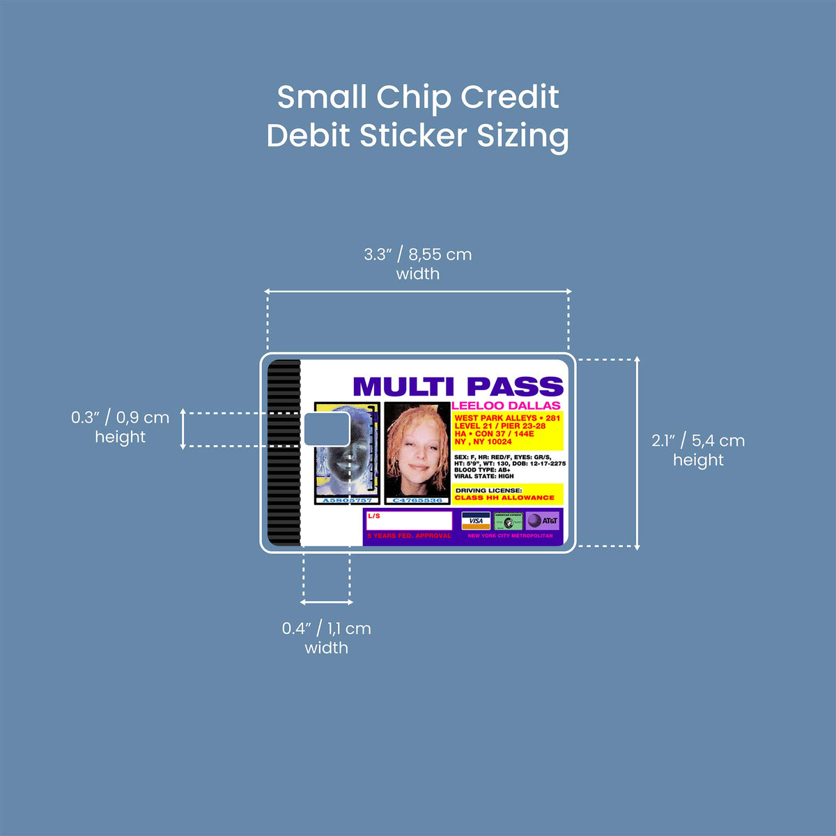 Leeloo Multipass - Premium Vinyl Credit Card Skin Cover by Wonderwallsboutique