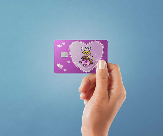Watercolor leo puppy love design | credit card sticker | small chip | credit card skin for nursery and home wall decor.