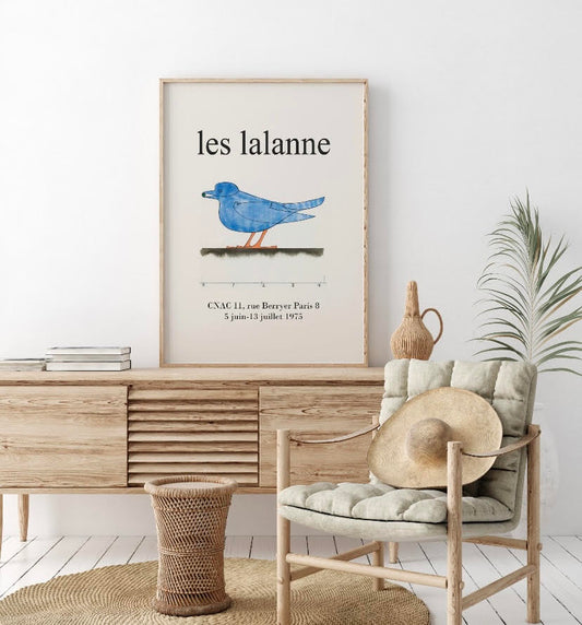 Les Lalanne Retro Blue Bird Artwork
