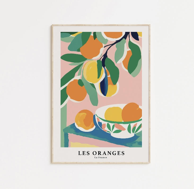 Vibrant Orange Print Design - High-Quality Premium Wall Art Decor Sticker