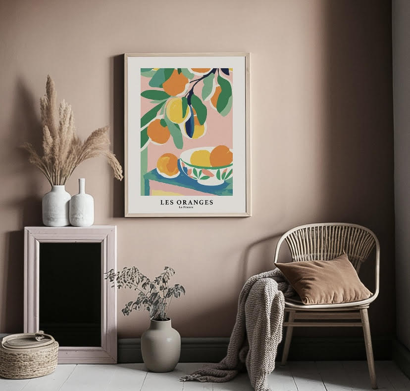 Vibrant Orange Print Design - High-Quality Premium Wall Art Decor Sticker