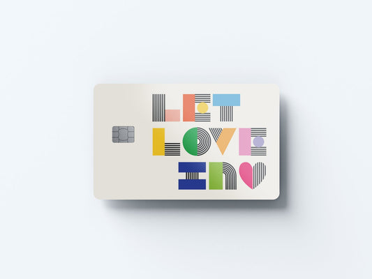Watercolor let love in design | credit card sticker | small chip | credit card skin for nursery and home wall decor.