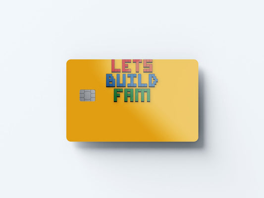 Watercolor let’s build design | credit card sticker | small chip | credit card skin for nursery and home wall decor.
