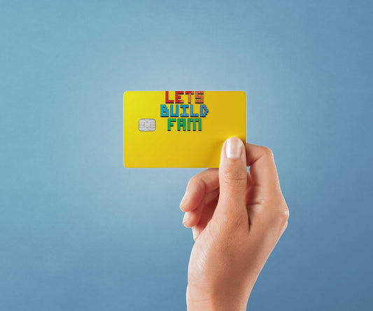 Watercolor let’s build design | credit card sticker | small chip | credit card skin for nursery and home wall decor.