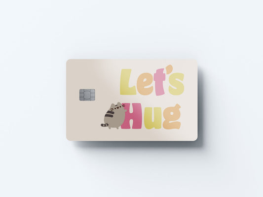 Watercolor let’s hug design | credit card sticker | small chip | credit card skin for nursery and home wall decor.