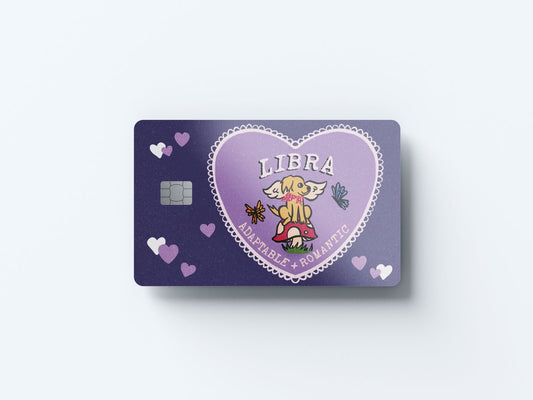 Watercolor libra puppy love design | credit card sticker | small chip | credit card skin for nursery and home wall decor.