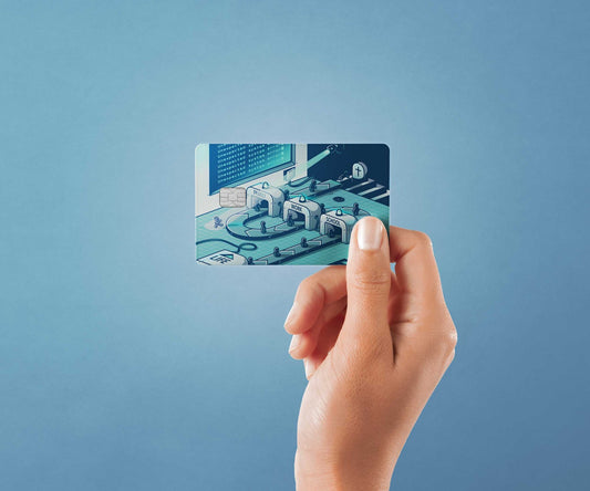 Watercolor life assembly design | credit card sticker | small chip | credit card skin for nursery and home wall decor.
