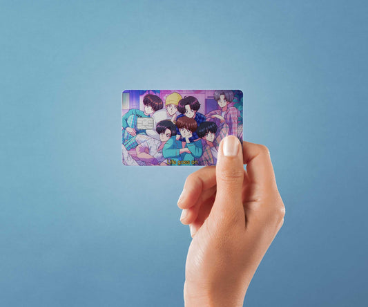 Watercolor life goes on design | credit card sticker | small chip | credit card skin for nursery and home wall decor.