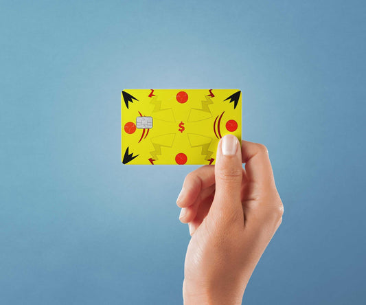Watercolor lightning mouse design | credit card sticker | small chip | credit card skin for nursery and home wall decor.