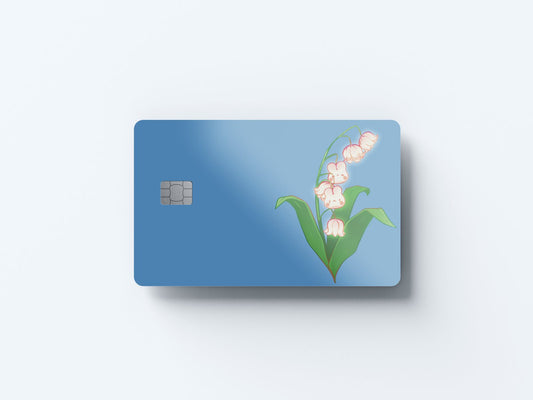 Watercolor lily of the valley design | credit card sticker | small chip | credit card skin for nursery and home wall decor.