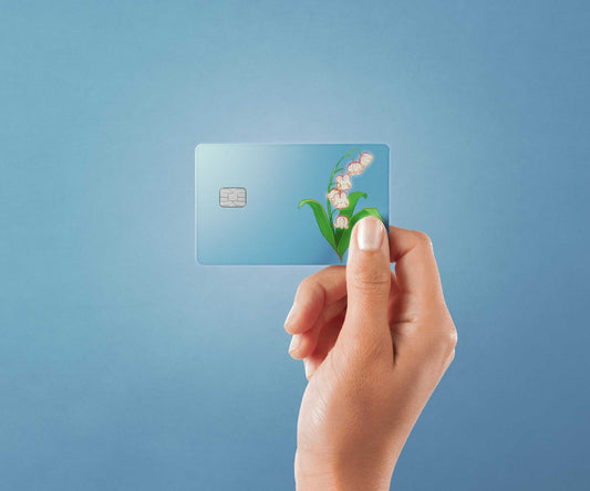 Watercolor lily of the valley design | credit card sticker | small chip | credit card skin for nursery and home wall decor.