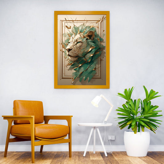 lion kintsugi art Asian Style Poster | Wall Art for Home & Office | High-Quality Print - High-Quality Visual Display