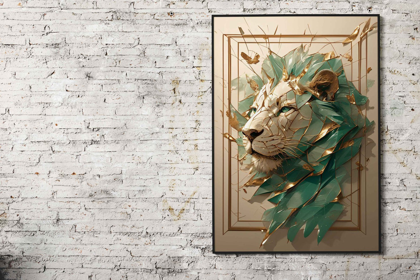 lion kintsugi art Asian Style Poster | Wall Art for Home & Office | High-Quality Print - High-Quality Visual Display