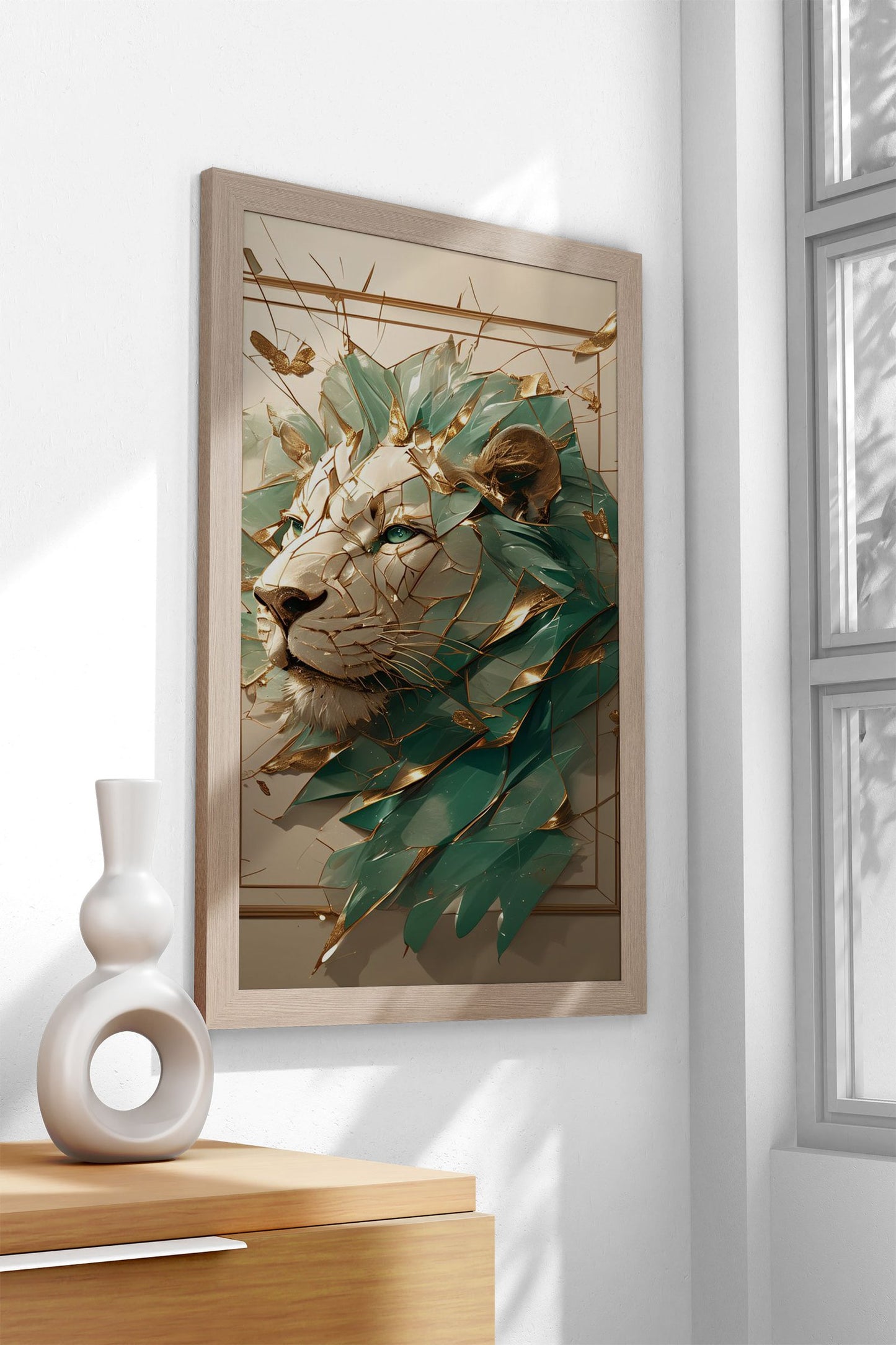 lion kintsugi art Asian Style Poster | Wall Art for Home & Office | High-Quality Print - High-Quality Visual Display