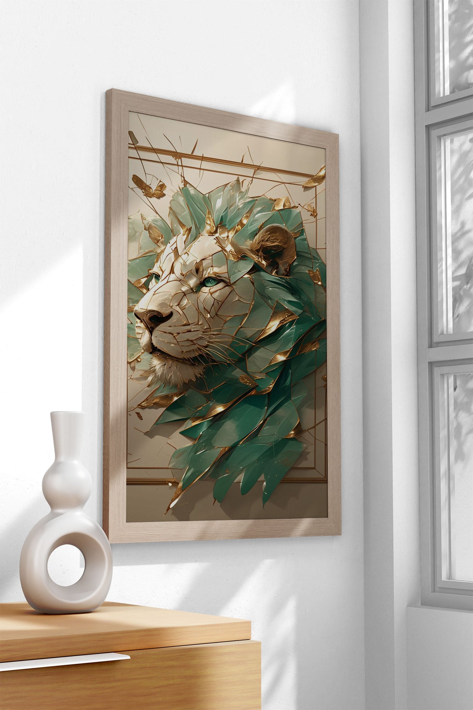 lion kintsugi art Asian Style Poster | Wall Art for Home & Office | High-Quality Print - High-Quality Visual Display