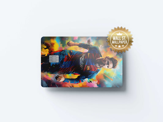 Lionel Messi Barcelona Fotboll - Premium Vinyl Credit Card Skin Cover by Wonderwallsboutique