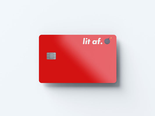 Watercolor lit af design | credit card sticker | small chip | credit card skin for nursery and home wall decor.
