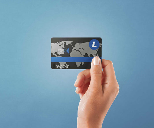 Watercolor litecoin card design | credit card sticker | small chip | credit card skin for nursery and home wall decor.