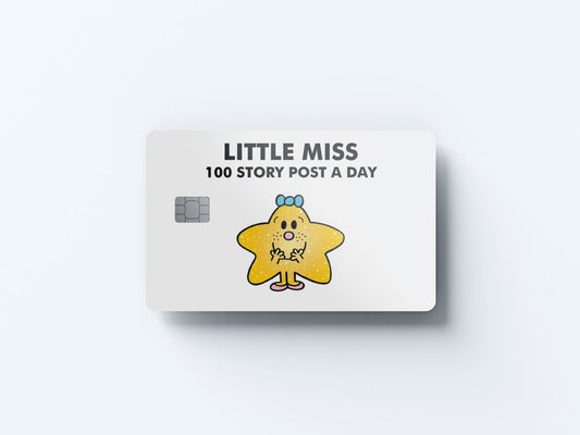 Watercolor little miss 100 story post a day design | credit card sticker | small chip | credit card skin for nursery and home wall decor.