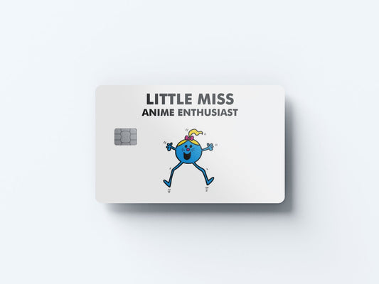 Watercolor little miss anime enthusiast design | credit card sticker | small chip | credit card skin for nursery and home wall decor.