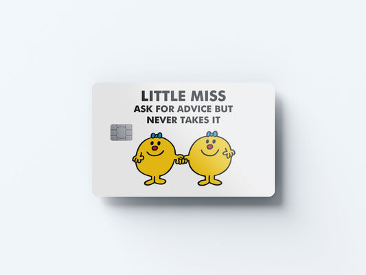 Watercolor little miss ask for advice design | credit card sticker | small chip | credit card skin for nursery and home wall decor.