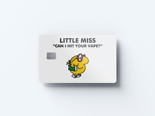 Watercolor little miss can i hit your vape design | credit card sticker | small chip | credit card skin for nursery and home wall decor.