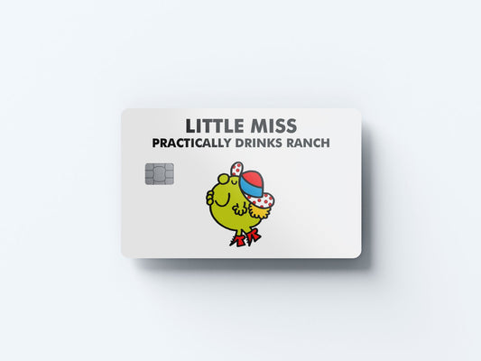 Watercolor little miss drinks ranch design | credit card sticker | small chip | credit card skin for nursery and home wall decor.