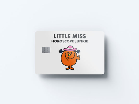 Watercolor little miss horoscope junkie design | credit card sticker | small chip | credit card skin for nursery and home wall decor.