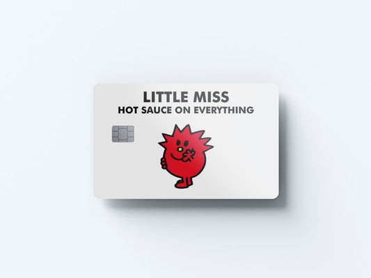 Watercolor little miss hot sauce on everything design | credit card sticker | small chip | credit card skin for nursery and home wall decor.