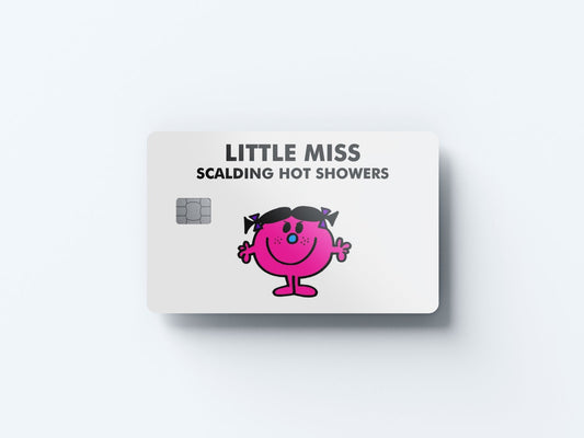 Watercolor little miss hot showers design | credit card sticker | small chip | credit card skin for nursery and home wall decor.