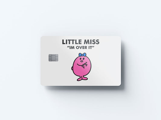 Watercolor little miss i’m over it design | credit card sticker | small chip | credit card skin for nursery and home wall decor.